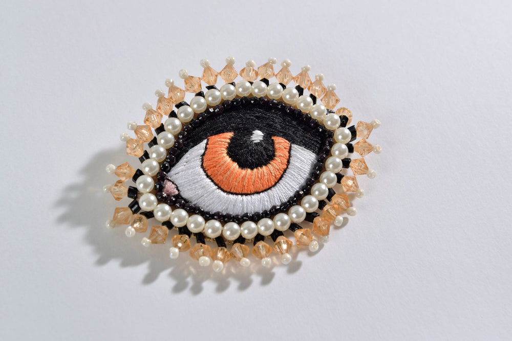 Brooch Orange Eye