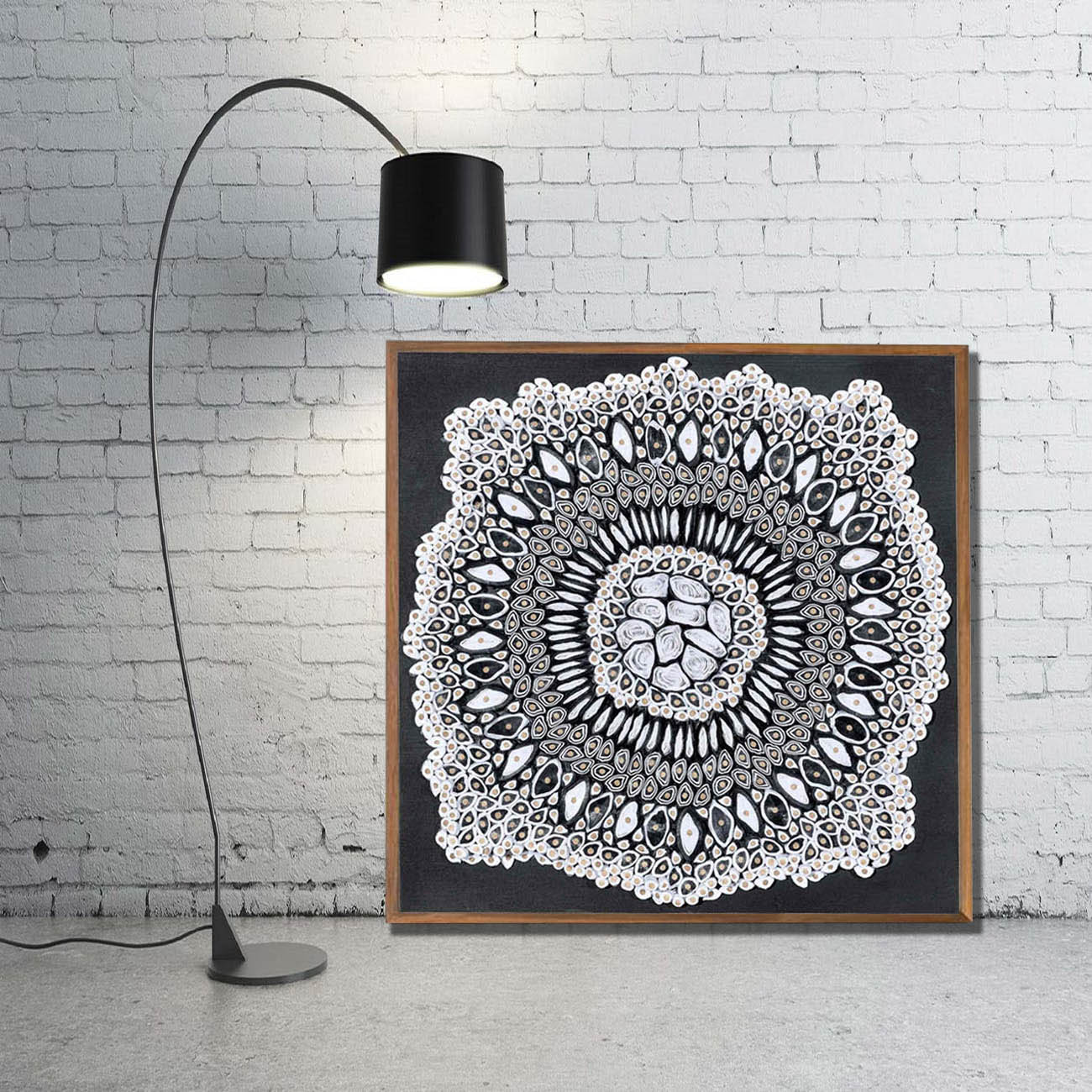 Kaleidoscope White Doily in room