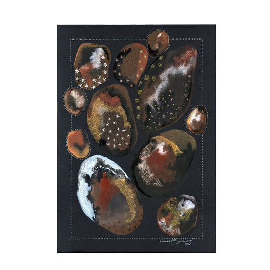 Watercolours Brown Pebbles B